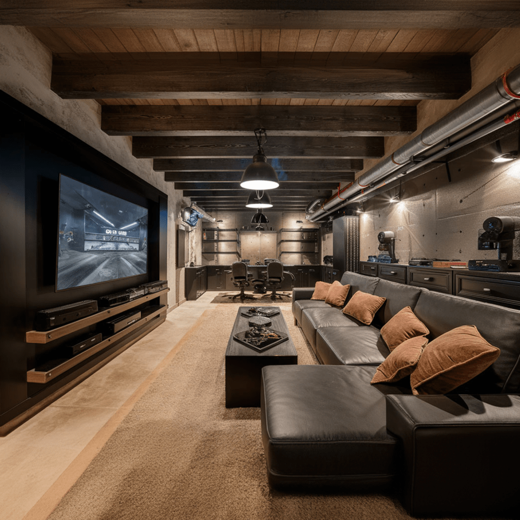 man cave gaming room