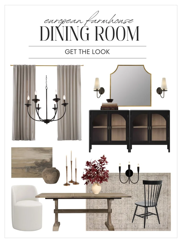 Get the Look | Elegant European Farmhouse Dining Room