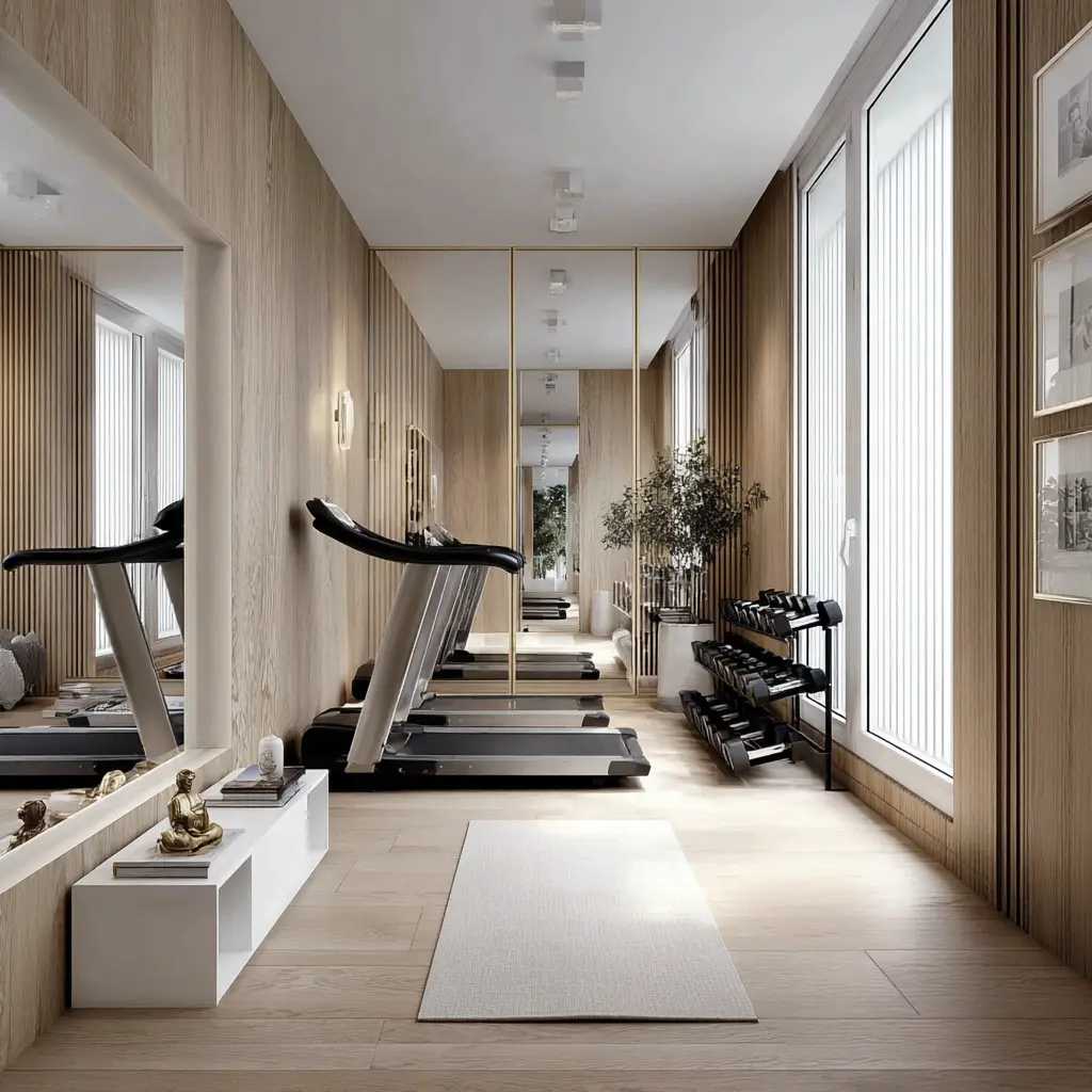 Client Project | Japandi Style Basement Home Gym Remodel