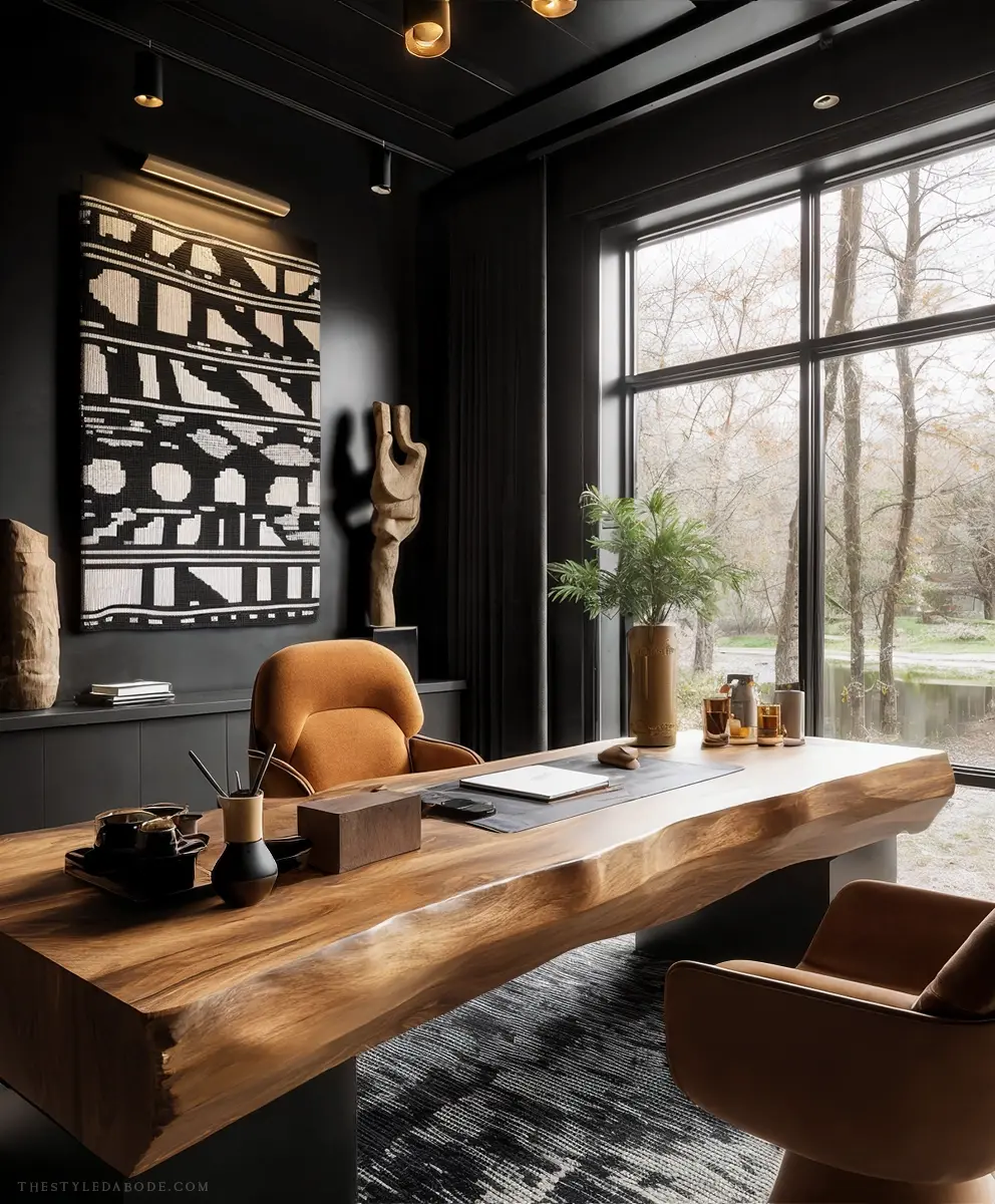 dark home office