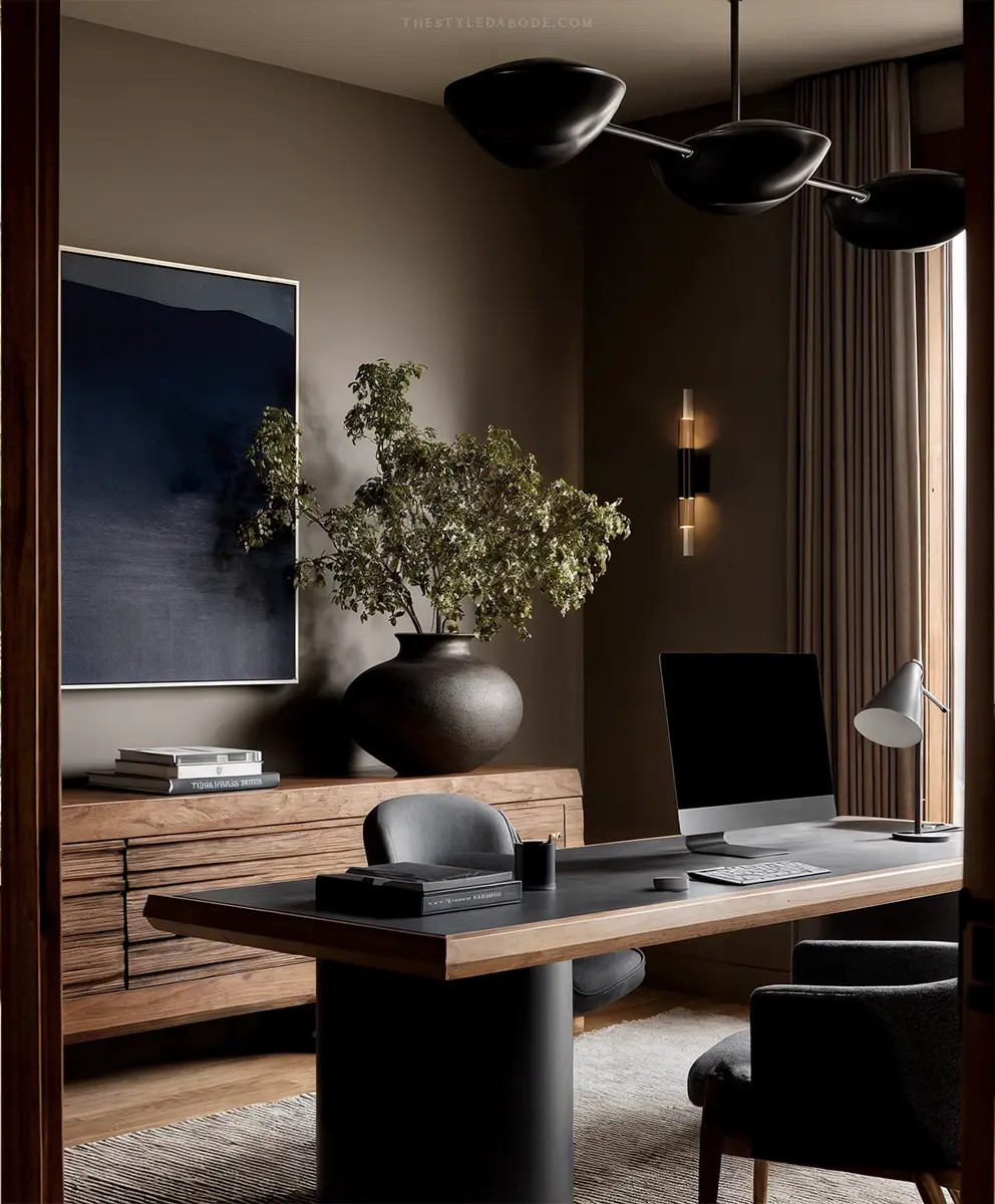 dark home office