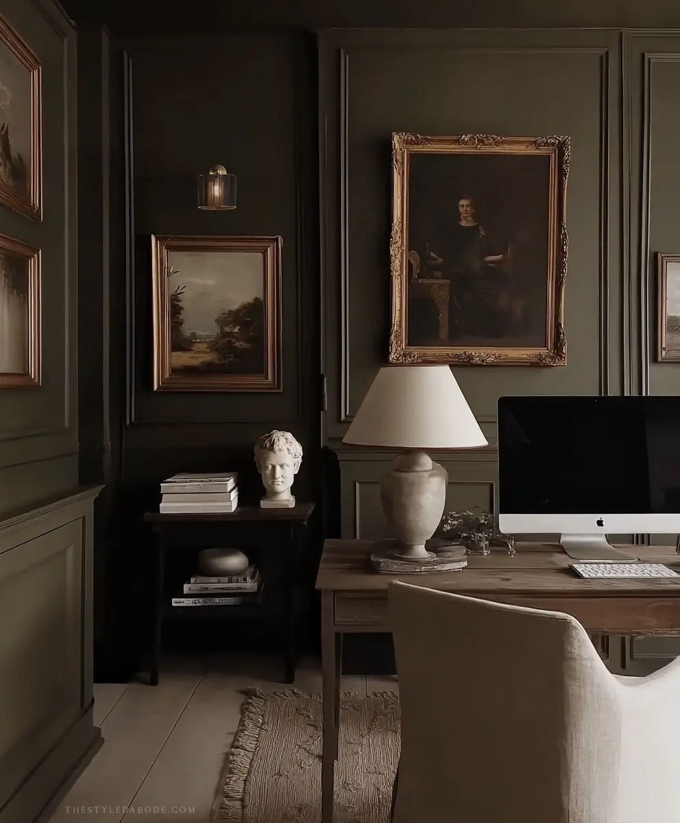 dark home office