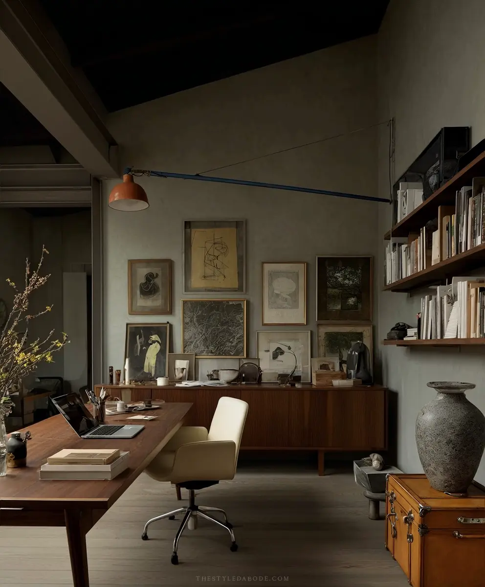 dark home office
