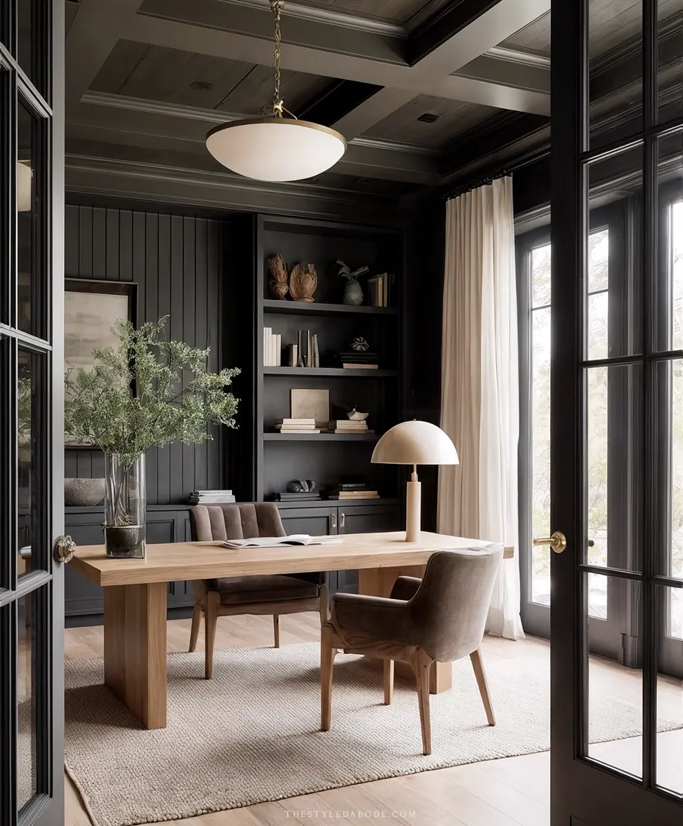 dark home office