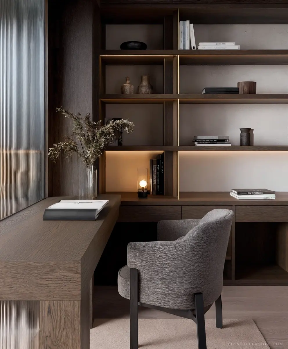 dark home office