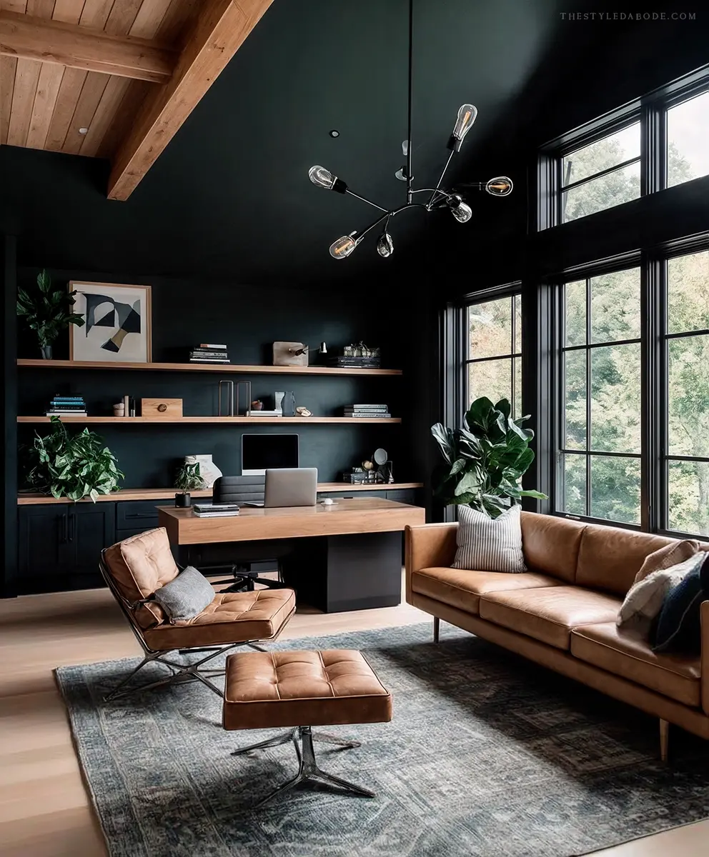 dark home office
