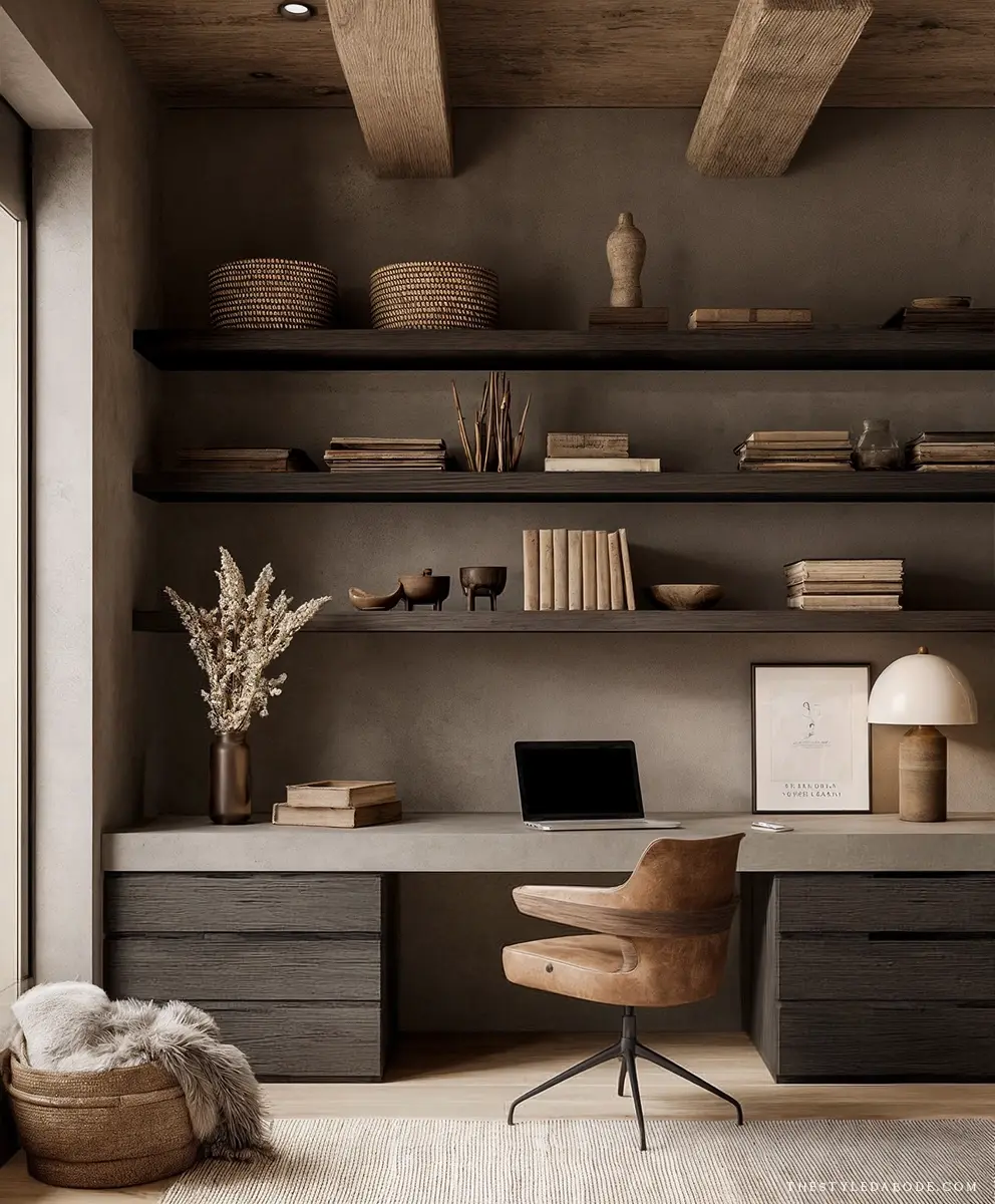 dark home office