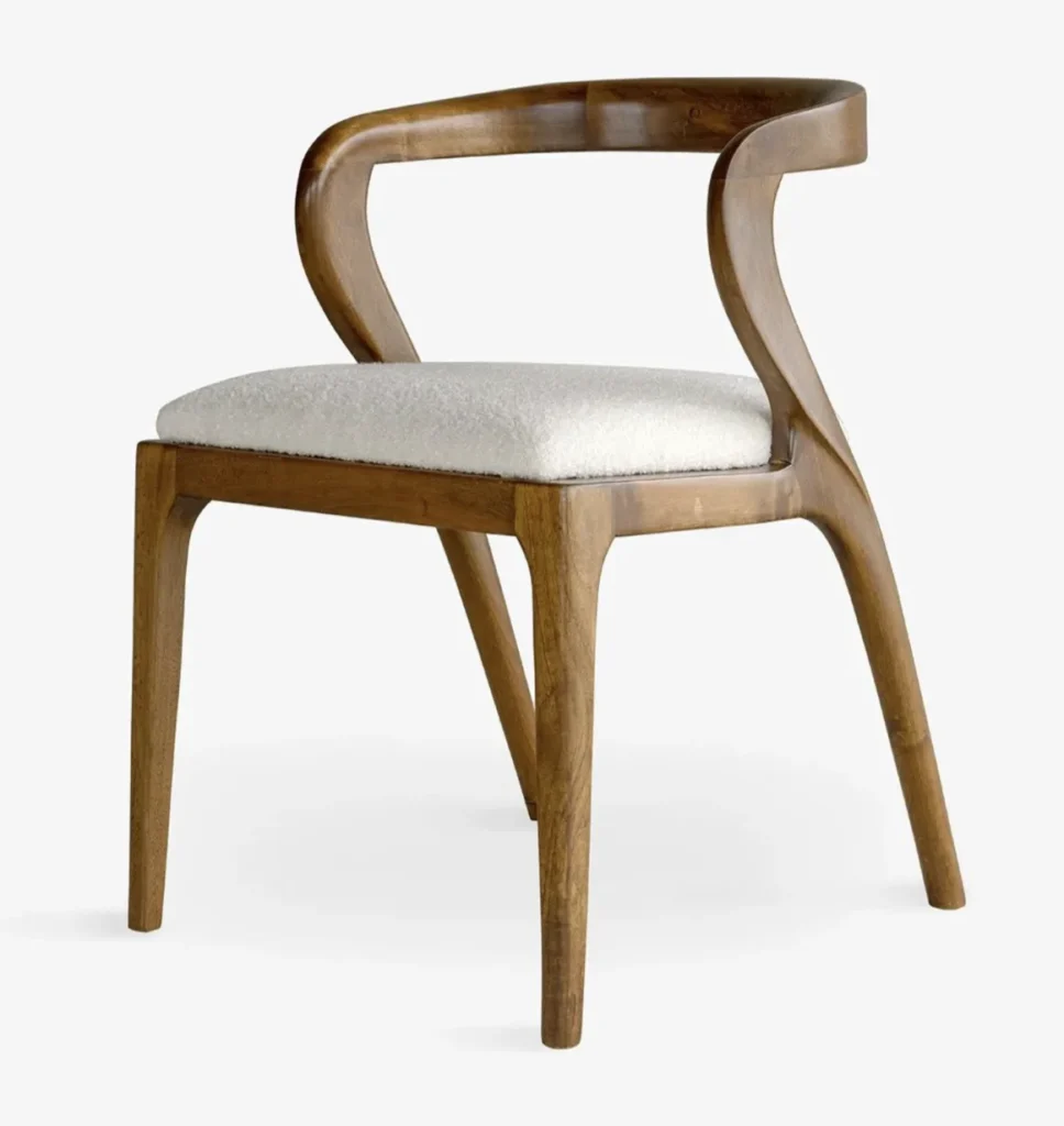 sculptural wood desk chair